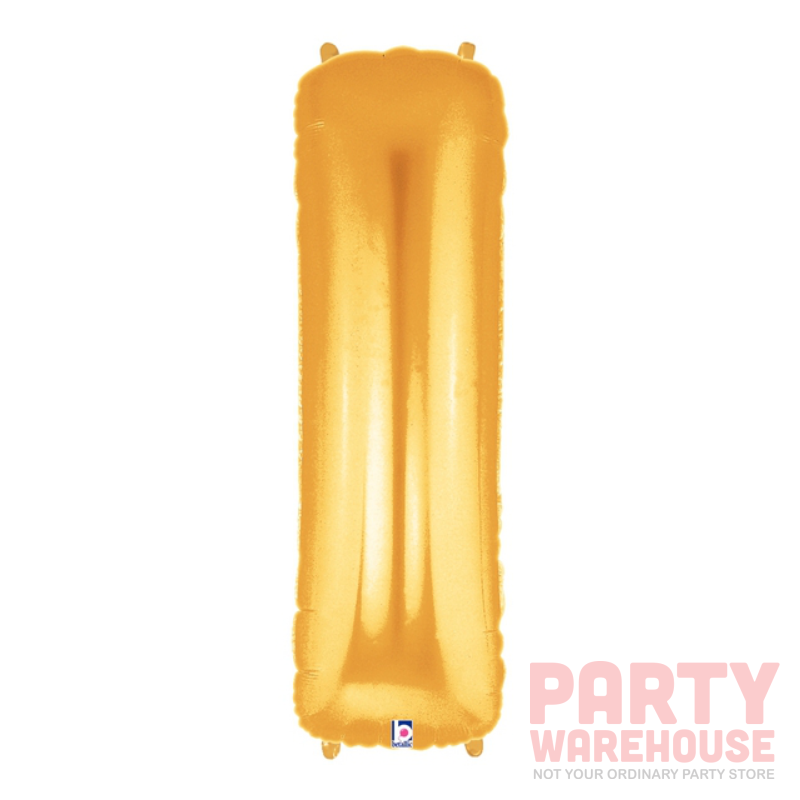 40″ Gold Letter I Helium Inflated Balloon – Party Warehouse